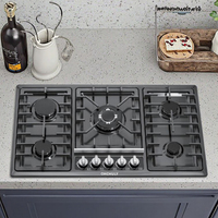 Ohchuly 5 brûleurs en acier inoxydable plaque de cuisson à gaz intégrée allumage électrique appareil de cuisine pour hôtels restaurants table