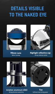 Lente de proyector Led P5, Mini lente de faro LED H4 H7, bombillas de faro láser H4 150W 16000LM Bi LED - Product Image 5