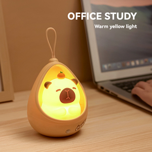 Capybara Plug-In Lighting Sensor de <span class=keywords><strong>movimiento</strong></span> Cute Animal Mini lámpara de mesa lámpara de cama para niños dormitorio de bebé suave LED Nursery Night Light - Product Image 4