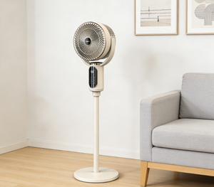 Ventilador de Pedestal con Enchufe Europeo de 220-240 V, 6 Velocidades, Oscilación 3D, Control Remoto para el Hogar, Oficina, Dormitorio - Product Image 1