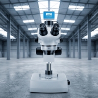 Microscope stéréo industriel avec écran LCD, indice de protection IP55, binoculaire, source de lumière supérieure et inférieure, grossissement 3,5-50X pour montres