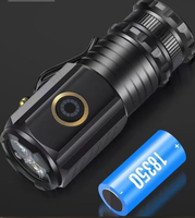 Senter LED Taktis Tahan Air IP65 dari Paduan Aluminium 1000 Lumens 1000M+ Spot Beam Isi Ulang Mini Fokus Dapat Disesuaikan Tipe C