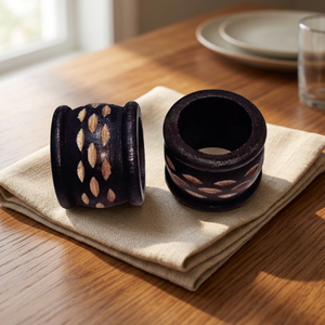 Beautifully Crafted Square Shaped Wooden Napkin Rings Durable Home Decor For Christmas Crafted Napkin Ring Wooden Square Decor - Product Image 1