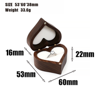 Boîte à bagues de mariage en bois massif Noyer, avec ouverture en relief, pour rangement de deux bagues, emballage cadeau
