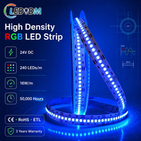 Bande lumineuse LED RGB haute densité 3838 SMD 240 LED/m 16W/m IP68 Wi-Fi/ Intérieur/Extérieur Certifiée CE RoHS ETL Garantie 3 ans