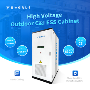 Gabinete ESS FENGRUI con capacidad nominal de 125 kW, compatible con 10 unidades en paralelo, protección IP55 y supresión de incendios de tres niveles. - Product Image 1