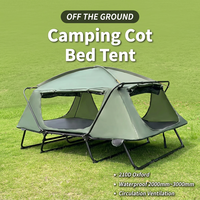 Lit de camping surélevé à double couche personnalisé OEM ODM, lit pliant portable hors sol pour le camping et la pêche en plein air