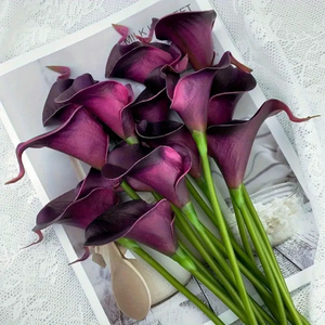 Fleurs artificielles Calla Lily en PU pour mariages, bouquets de mariée, douche nuptiale, DIY, décorations de fête à domicile - Product Image 3