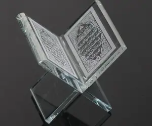 Mini coran musulman en cristal, cadres dorés, pour ramadan
