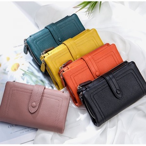 Wholesale Men's Long Genuine Leather Vintage <b>Wallet</b> with RFID Blocking Zipper Closure & Custom <b>Trifold</b> Credit Card Holder - Product Image 6