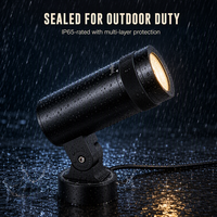 Projecteur paysager professionnel zoomable, étanche IP65, faisceau LED de 2 à 55 degrés, avec piquet ou support de base