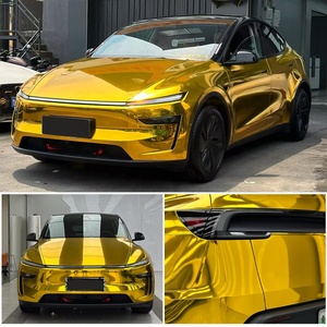 PET-DJ Aesthetic Enhancement Mirror Metail Chrome Film Gold <strong>Color</strong> Changing PVC PET <strong>Vinyl</strong> Wrap PPF - Product Image 2