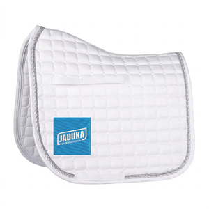 Tapis de selle en coton matelassé blanc pour dressage anglais avec paillettes colorées, logo personnalisé à bas prix pour l'équitation - Product Image 1