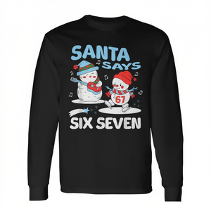 Santa Says Six Seven Christmas Meme Xmas Camiseta de manga larga - Product Image 2