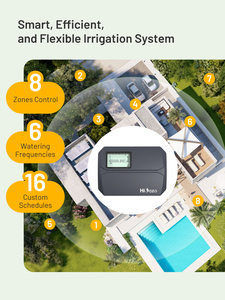 HiOazo WiFi Irrigation <strong>Controller</strong> with Smart Weather Skips, Water Calculation, Water Hammer Protection for Lawn, Garden, Court