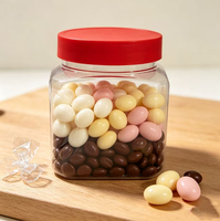 Pot de conservation en plastique PET transparent de qualité alimentaire de 305 ml, à large ouverture, hermétique, avec couvercle à vis, pour les raisins secs, les noix, les aliments secs, emballage alimentaire