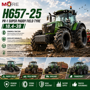 Nouvelle chambre à air diagonale 18.4-38 12PR PR-1 95mm à bande de roulement profonde pour tracteur agricole et opération sur rizières inondées - Product Image 2