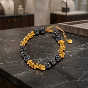Pulsera Yujin Bohemia de Acero Inoxidable con Cuentas, Baño de Oro PVD de 18K, Cadena de Ágata Antideslustre, Ajustable, para Uso Diario Femenino - Product Image 3
