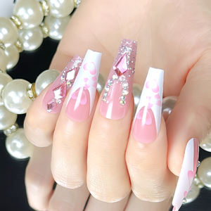 Longue Ballerine <span class=keywords><strong>Faux</strong></span> <span class=keywords><strong>Ongles</strong></span> Avec Diamant Doux Coeur Rose Couleur Cercueil <span class=keywords><strong>Faux</strong></span> <span class=keywords><strong>Ongles</strong></span> Kits Fashional Nouveaux Designs Conseils De Vente Chaude - Product Image 3