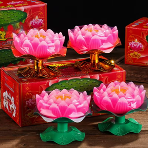 Velas de Ofrenda con Forma de Flor de Loto, Velas Budistas para Meditación en Templos - Product Image 6