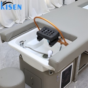 KISEN Lit de pédicure et de spa capillaire japonais de luxe réglable, avec dossier électrique, pour salon de beauté et hôtel, avec bac de lavage des cheveux - Product Image 4