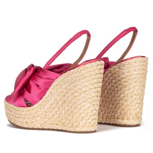 Sandales compensées à bride nouée pour femmes, talons compensés, espadrilles, chaussures compensées à plateforme - Product Image 3