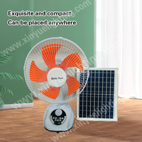Ventilateur de table solaire multifonction CR108, 12 pouces, 15W, 9 vitesses, batterie 12000mAh, haut-parleur Bluetooth, lumière LED, minuterie pour le camping, le bureau