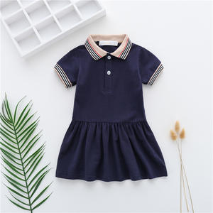 Groothandel Hoge Kwaliteit Kindermeisjeskleding 100% Katoen Meisjes <span class=keywords><strong>Preppy</strong></span> Stijl Jurk Zomer Meisjes Polo Jurk - Product Image 2