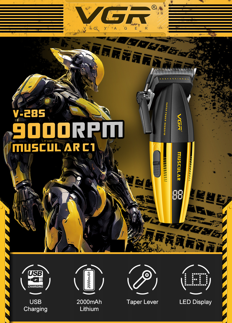 VGR V-285 Hair Clipper - High Speed, Rechargeable, and Versatile
