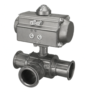 Vente de liquidation B2B COVNA DN40 1,5 pouces Vanne à bille sanitaire pneumatique à 3 voies avec raccord Tri-Clamp en acier inoxydable 316 - Product Image 5