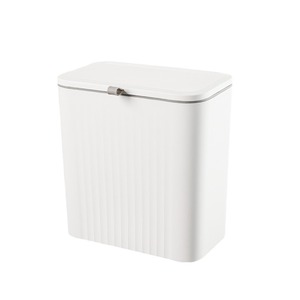 Simplehuman - Cubo de Basura Basculante de 8L, Rectangular, Blanco, con Tapa y Ganchos para Gabinete de Cocina, Uso Interior - Product Image 2