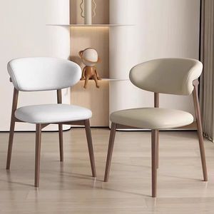 Chaise de salle à manger portable et amovible de style nordique moderne et simple, en bois, avec dossier rembourré de luxe, idéale pour la maison, l'appartement et l'hôtel - Product Image 3