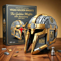 Édition de collection : Ensemble de briques de construction Casque de Chevalier Doré, 800+ pièces, Modèle de construction MOC sur le thème du sport pour les fans