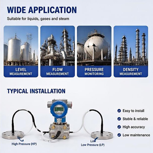 เซ็นเซอร์วัดการไหลแบบสมาร์ทดิฟเฟอเรนเชียล DP 4-20mA HART RS485 ความแม่นยำสูงสำหรับการวัดระดับการไหล - Product Image 5