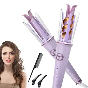 Custom Private Label Ceramic Rotating Hair Curler Curling Iron Automatic Curling Iron Wand With Dual Voltage