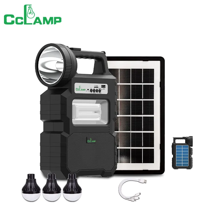 Chome taşınabilir Mini açık güneş aydınlatma sistemi radyo Dc güneş aydınlatma kitleri ev için