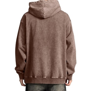 Sweatshirts à capuche surdimensionnés pour hommes, délavés à l'acide, vintage, lourds, Street <span class=keywords><strong>Skate</strong></span> Board - Product Image 2