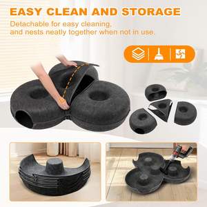 <span class=keywords><strong>Cat</strong></span> <span class=keywords><strong>Cave</strong></span> & Tunnel Bed for Large Cats Round Shape Removable Felt Pet Bed Triangular Donut, Scratch-Resistant - Product Image 6
