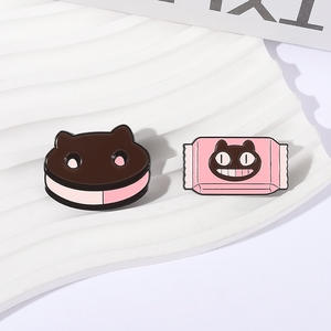 <span class=keywords><strong>2</strong></span> Estilo Animação gato Biscuit Broche Cartoon Cute pink cat Snack Tissue Acessórios Badge Soft Enamel Lapel Pin - Product Image 2