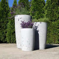 Moule à plantoir en béton et ciment à double couche en fibre de verre, grand moule en silicone pour pots de fleurs et vases
