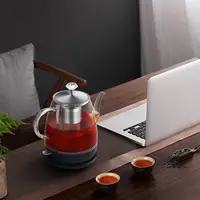 Termo eléctrico para hervir té, electrodoméstico con protección contra la calefacción, vidrio de 0.8L