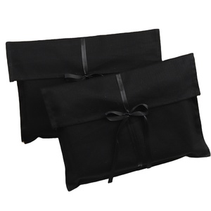 Custom Logo Printed <b>Envelope</b> Hats Gift Packaging Cotton Bag With Ribbon Black Cotton Herringbone Clothes Shoes <b>Envelope</b> Dust Bag - Product Image 1
