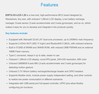Papan Pengembangan ESP32-S3, Prosesor Dual-core LX7 32-bit, Terintegrasi Chip Driver Layar GC9A01, Dengan LCD IPS Bulat 1,28 inci