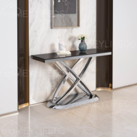 Foshan vente en gros d'usine de meubles de maison modernes ensemble de table console en cristal écrasé en diamant miroir pour salon atelier d'hôtel