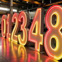 Conception Gratuite – Grandes Lettres et Chiffres LED Lumineux (0-9, A-Z) de 60cm, 90cm, 120cm – Enseigne Néon RGB en Acrylique pour Fêtes et Personnalisation