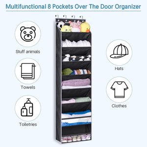 Over The Door Shoe Rack 20 Pairs Hanging Organizer For Closet Storage Boots Sneakers <b>Black</b> - Product Image 6