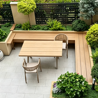 Planches de terrasse WPC co-extrudées à face unique, à bords carrés, lisses, emboîtables, antidérapantes, anti-poussière, résistantes aux taches, modernes, pour jardin et extérieur