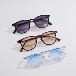 Lunettes de soleil classiques carrées et ovales en gros, verres dégradés UV400, branches métalliques, monture en acétate, logo personnalisé disponible - Product Image 2