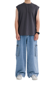 กางเกงคาร์โก้ระบายอากาศได้ดีสำหรับผู้ชายกางเกงยีนส์ขายาว - Product Image 4