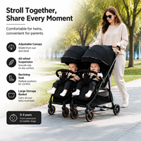 Poussette double multifonction 3 en 1 pliable pour jumeaux, chariot de transport pour nourrissons et tout-petits